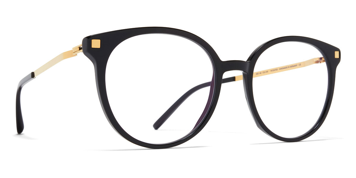 Mykita® JULLA MYK JULLA C6 Black/Glossy Gold 51 - C6 Black/Glossy Gold Eyeglasses