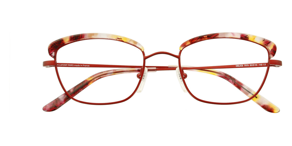 Lafont® Delice LAF DELICE 7075 50 - Red 7075 Eyeglasses