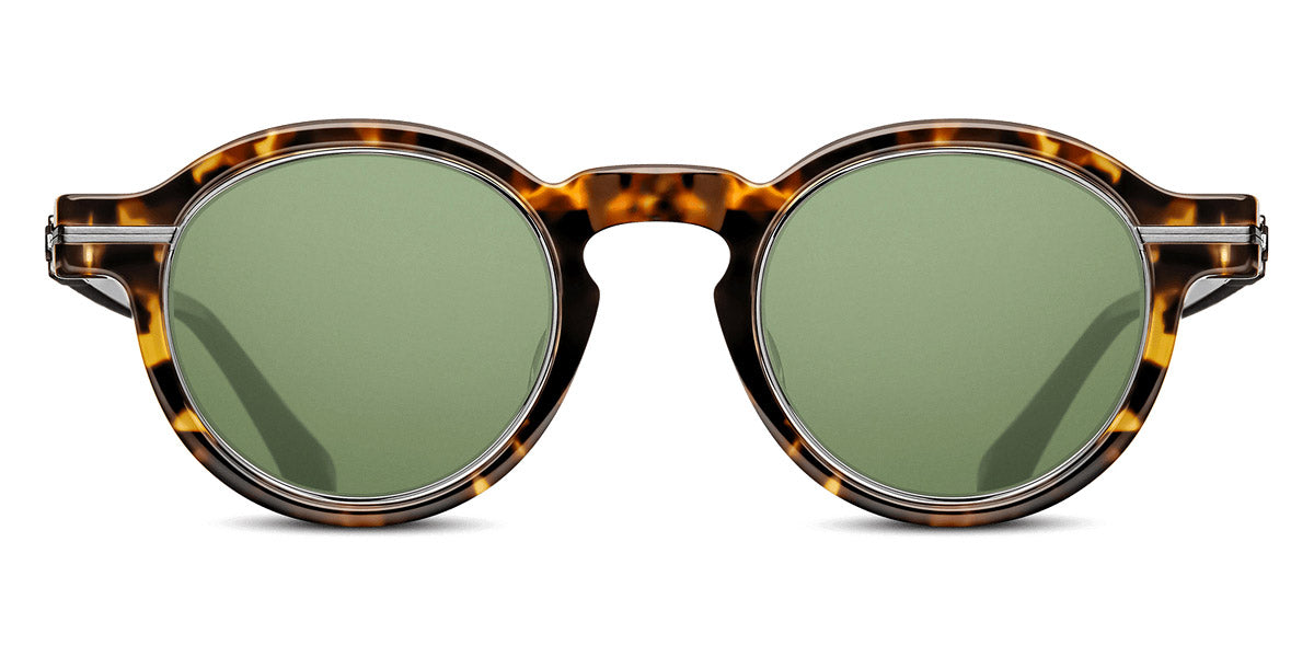 Matsuda® M2050 MTD M2050 Tokyo Tortoise/Brushed Silver/Sage Green 46 - Tokyo Tortoise/Brushed Silver / Sage Green Sunglasses