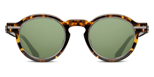 Matsuda® M2050 MTD M2050 Tokyo Tortoise/Brushed Silver/Sage Green 46 - Tokyo Tortoise/Brushed Silver / Sage Green Sunglasses