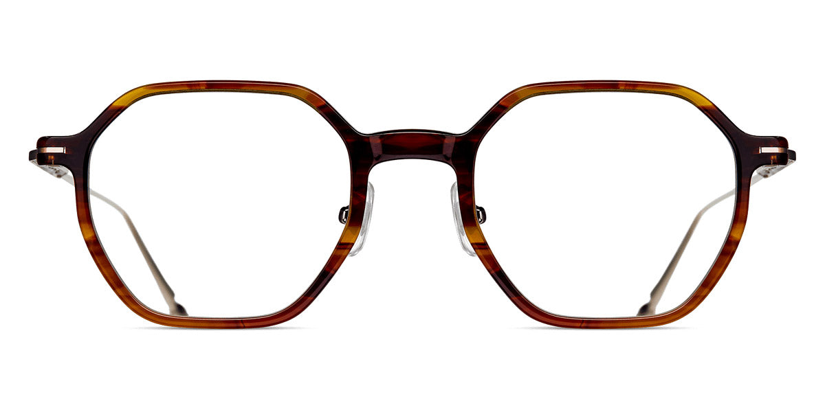 Matsuda® M2053 MTD M2053 Light Brown Stripe/Brushed Pale Gold 48 - Light Brown Stripe / Brushed Pale Gold Eyeglasses