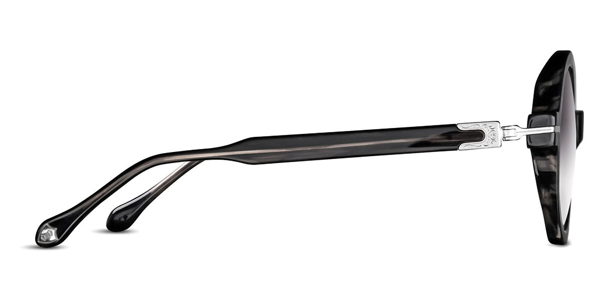 Matsuda® M2059 MTD M2059 Black Stripe/Brushed Silver/Grey Gradient 48 - Black Stripe/Brushed Silver / Grey Gradient Sunglasses