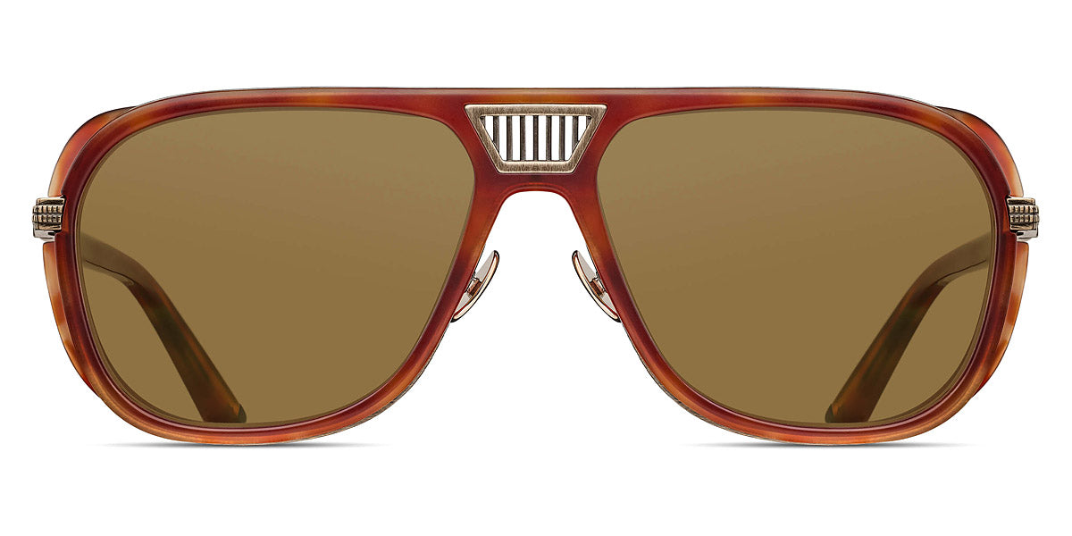 Matsuda® M3023-V2 MTD M3023-V2 Antique Gold/Matte Demi/Brown 55 - Antique Gold/Matte Demi / Brown Sunglasses