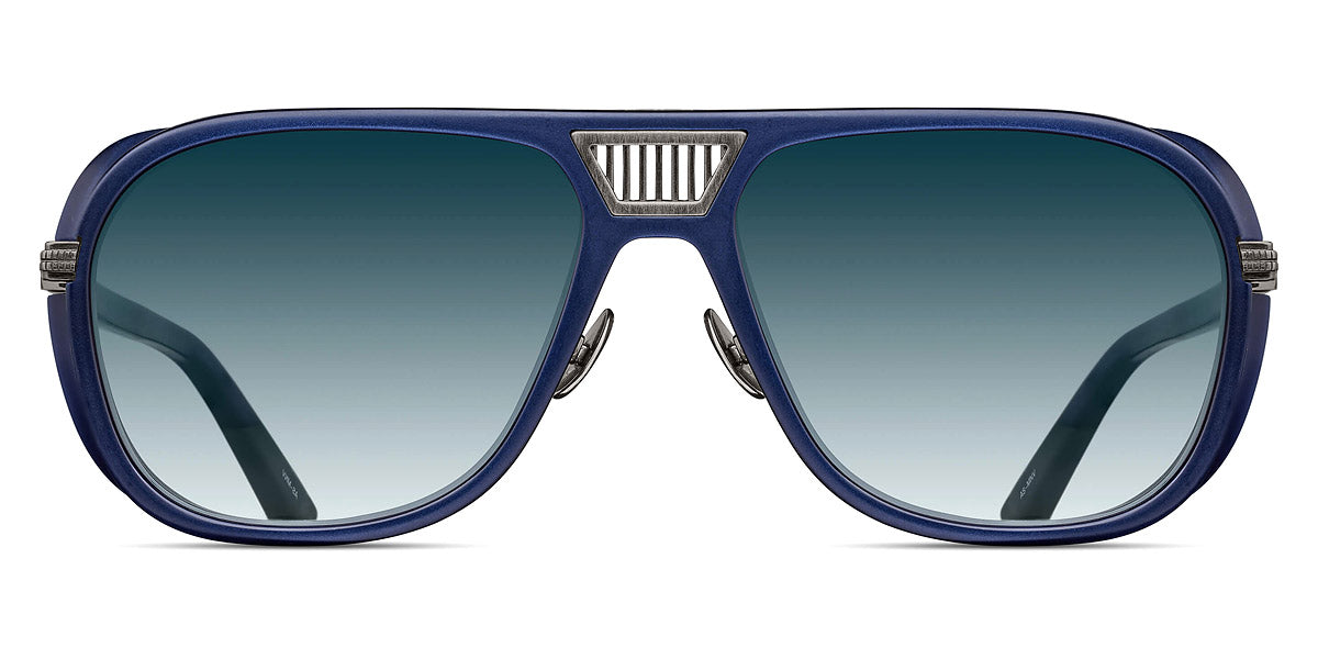 Matsuda® M3023-V2 MTD M3023-V2 Antique Silver/Matte Navy/Blue Gradient 55 - Antique Silver/Matte Navy / Blue Gradient Sunglasses