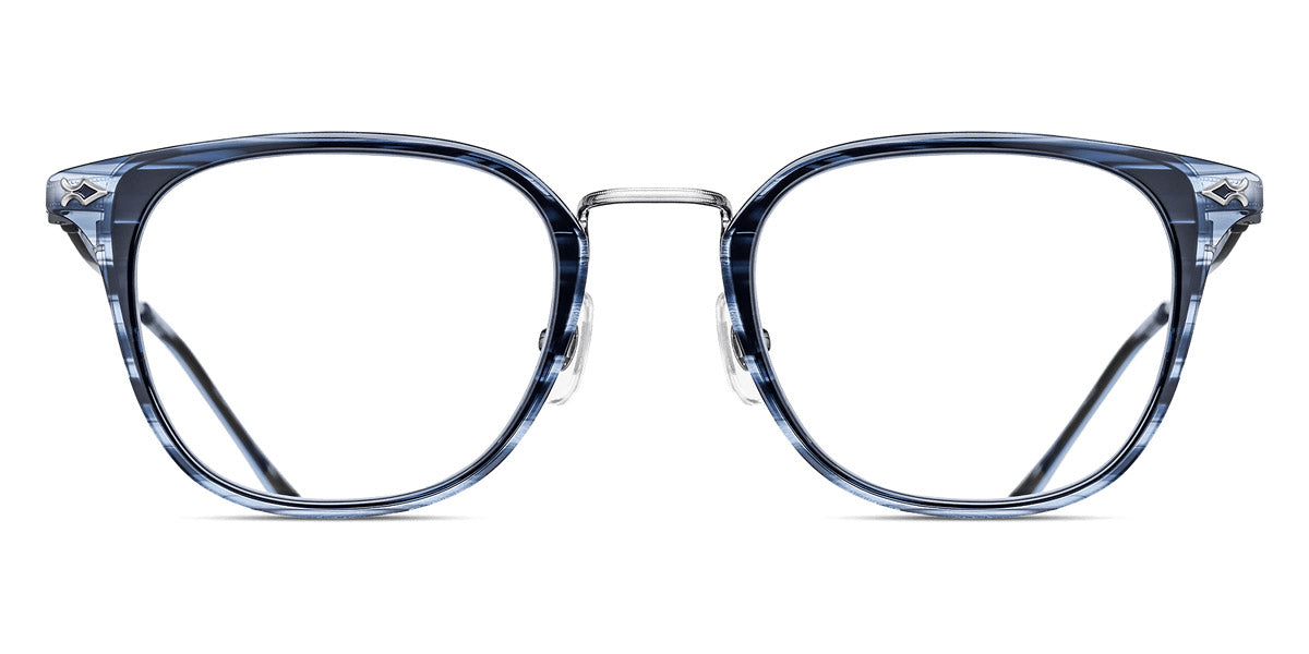 Matsuda® M3113 MTD M3113 Brushed Silver/Blue Demi 50 - Brushed Silver / Blue Demi Eyeglasses