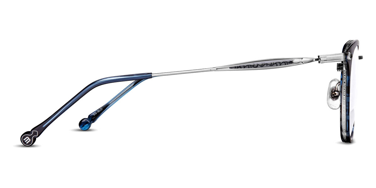 Matsuda® M3113 MTD M3113 Brushed Silver/Blue Demi 50 - Brushed Silver / Blue Demi Eyeglasses