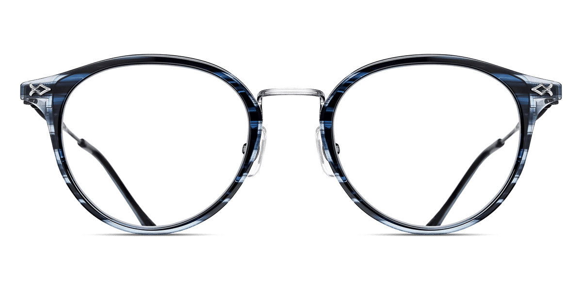 Matsuda® M3114 MTD M3114 Brushed Silver/Blue Demi 50 - Brushed Silver / Blue Demi Eyeglasses