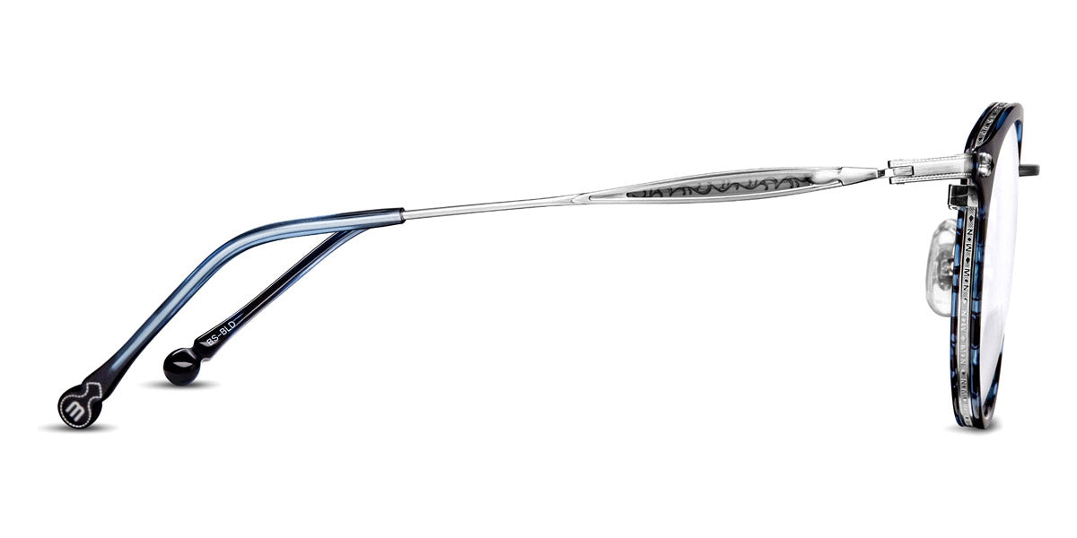 Matsuda® M3114 MTD M3114 Brushed Silver/Blue Demi 50 - Brushed Silver / Blue Demi Eyeglasses