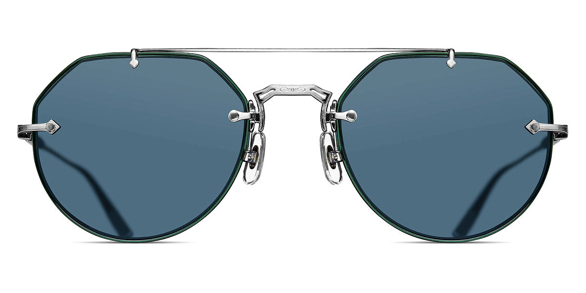 Matsuda® M3121 MTD M3121 Bottle Green/Brushed Silver/Blue Grey 53 - Bottle Green/Brushed Silver / Blue Grey Sunglasses