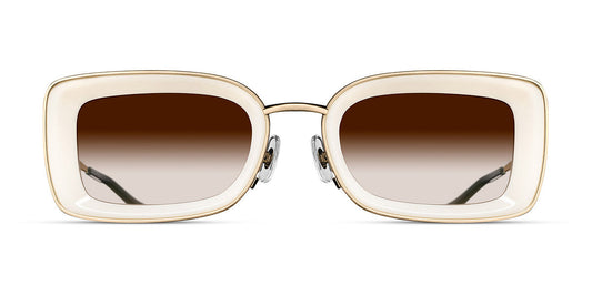 Matsuda® M3124 MTD M3124 Brushed Gold/Milk White/Brown Gradient 51 - Brushed Gold/Milk White / Brown Gradient Sunglasses