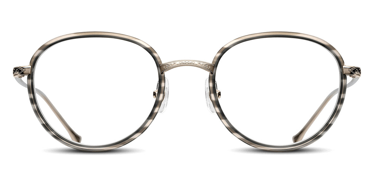 Matsuda® M9014-I MTD M9014-I White Gold Vermeil/Matte Grey Stone 48 - White Gold Vermeil / Matte Grey Stone Eyeglasses