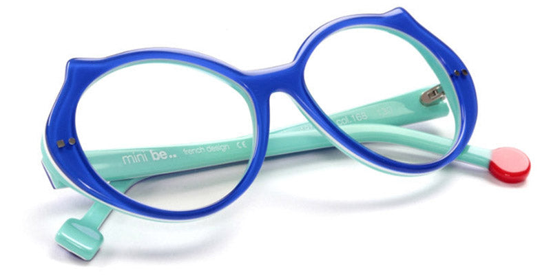 Sabine Be® Mini Be Cat'S SB Mini Be Cat'S 08 48 - Bleu Klein Translucide Brillant / Blanc / Turquoise Brillant Eyeglasses