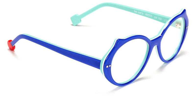 Sabine Be® Mini Be Cat'S SB Mini Be Cat'S 08 48 - Bleu Klein Translucide Brillant / Blanc / Turquoise Brillant Eyeglasses