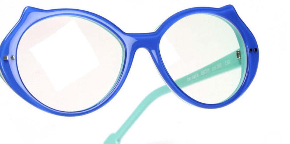 Sabine Be® Mini Be Cat'S SB Mini Be Cat'S 08 48 - Bleu Klein Translucide Brillant / Blanc / Turquoise Brillant Eyeglasses