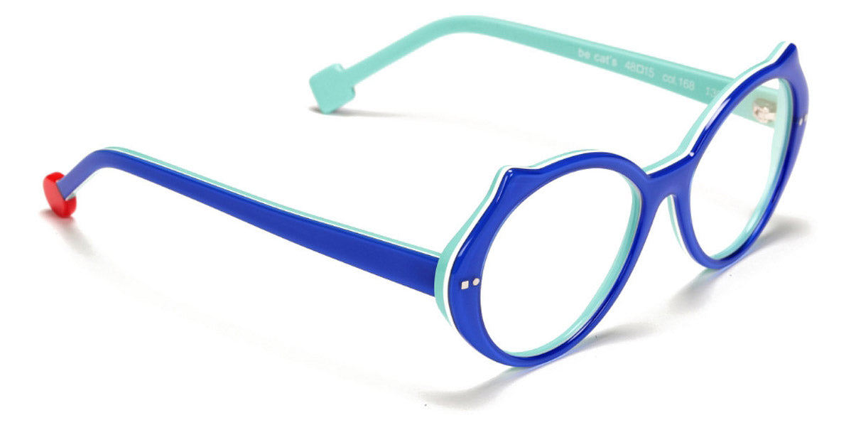 Sabine Be® Mini Be Cat'S SB Mini Be Cat'S 168 48 - Shiny Translucent Blue Majorelle / White / Shiny Turquoise Eyeglasses