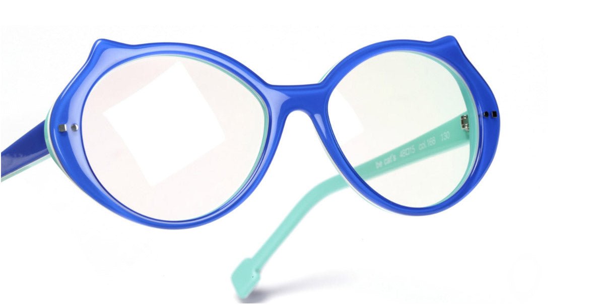 Sabine Be® Mini Be Cat'S SB Mini Be Cat'S 168 48 - Shiny Translucent Blue Majorelle / White / Shiny Turquoise Eyeglasses