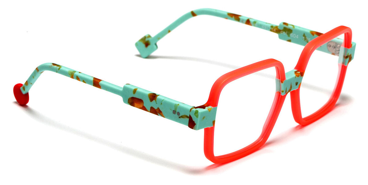 Sabine Be® Mini Be Clush SB Mini Be Clush 604 49 - Shiny Miami Neon Orange / Matte Marbled Turquoise Eyeglasses