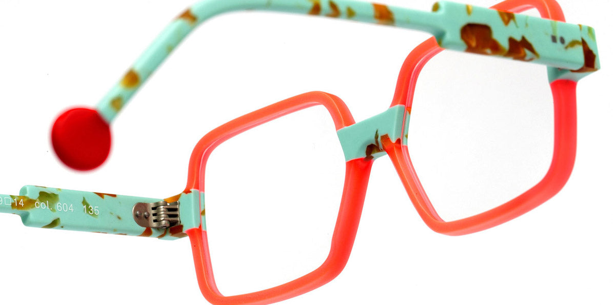 Sabine Be® Mini Be Clush SB Mini Be Clush 604 49 - Shiny Miami Neon Orange / Matte Marbled Turquoise Eyeglasses