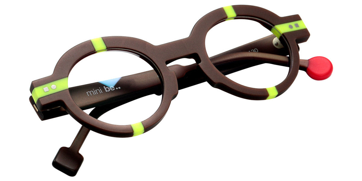 Sabine Be® Mini Be Groom SB Mini Be Groom 373 40 - Matt Glossy Brown / Matt Neon Yellow Eyeglasses