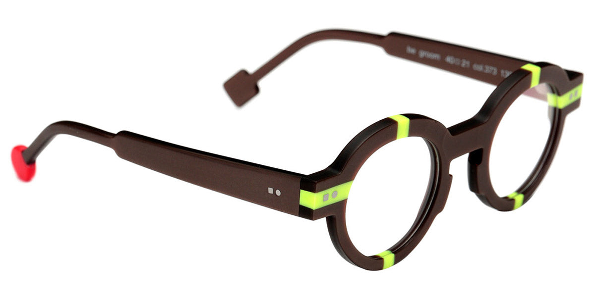 Sabine Be® Mini Be Groom SB Mini Be Groom 373 40 - Matt Glossy Brown / Matt Neon Yellow Eyeglasses