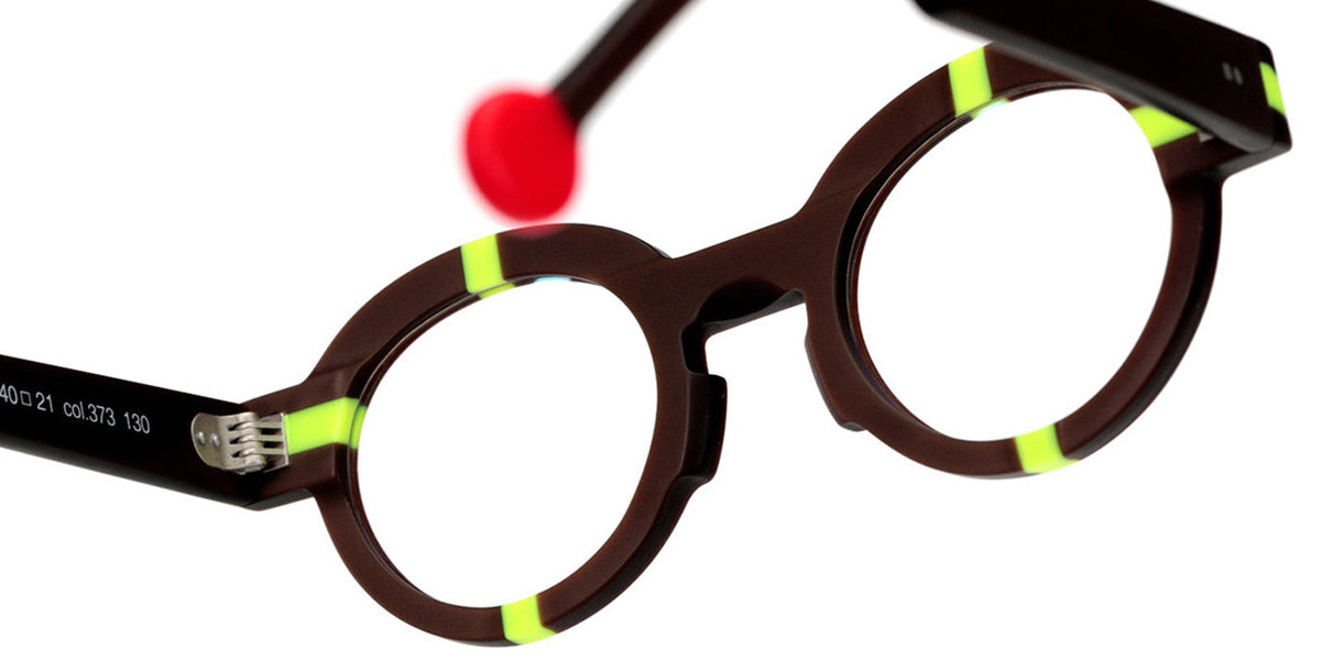 Sabine Be® Mini Be Groom SB Mini Be Groom 373 40 - Matt Glossy Brown / Matt Neon Yellow Eyeglasses