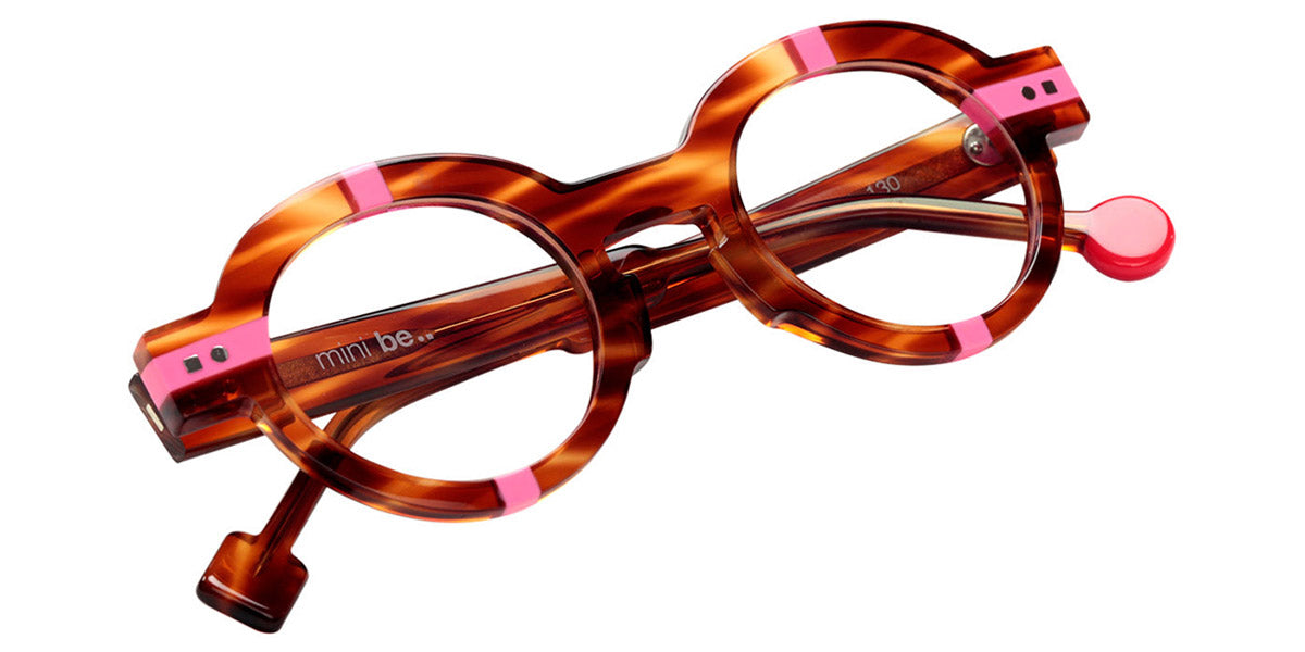 Sabine Be® Mini Be Groom SB Mini Be Groom 454 40 - Shiny Veined Blond Tortoise / Shiny Neon Pink Eyeglasses