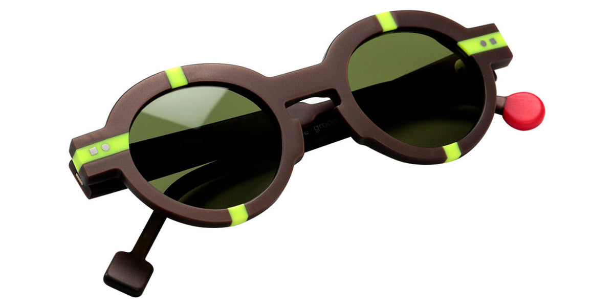 Sabine Be® Mini Be Groom Sun SB Mini Be Groom Sun 373 40 - Matt Glossy Brown / Matt Neon Yellow Sunglasses