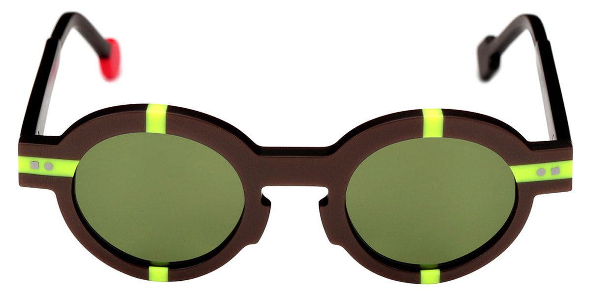 Sabine Be® Mini Be Groom Sun SB Mini Be Groom Sun 373 40 - Matt Glossy Brown / Matt Neon Yellow Sunglasses