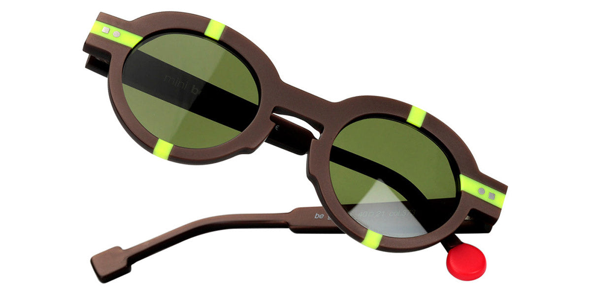 Sabine Be® Mini Be Groom Sun SB Mini Be Groom Sun 373 40 - Matt Glossy Brown / Matt Neon Yellow Sunglasses