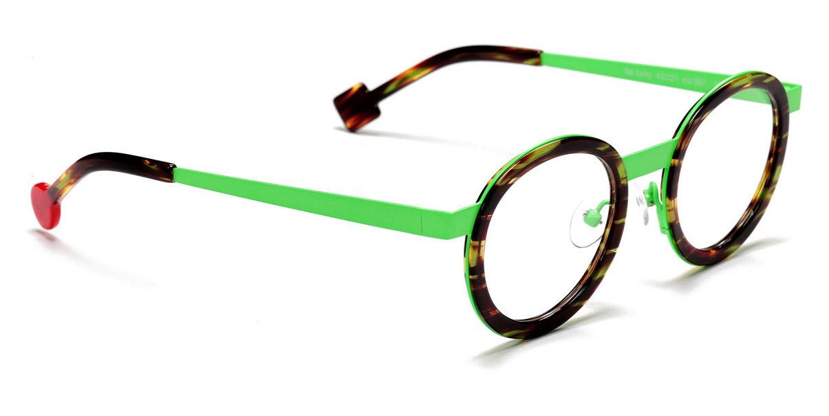 Sabine Be® Mini Be Lucky SB Mini Be Lucky 397 43 - Shiny Veined Tortoise / Satin Neon Green Eyeglasses