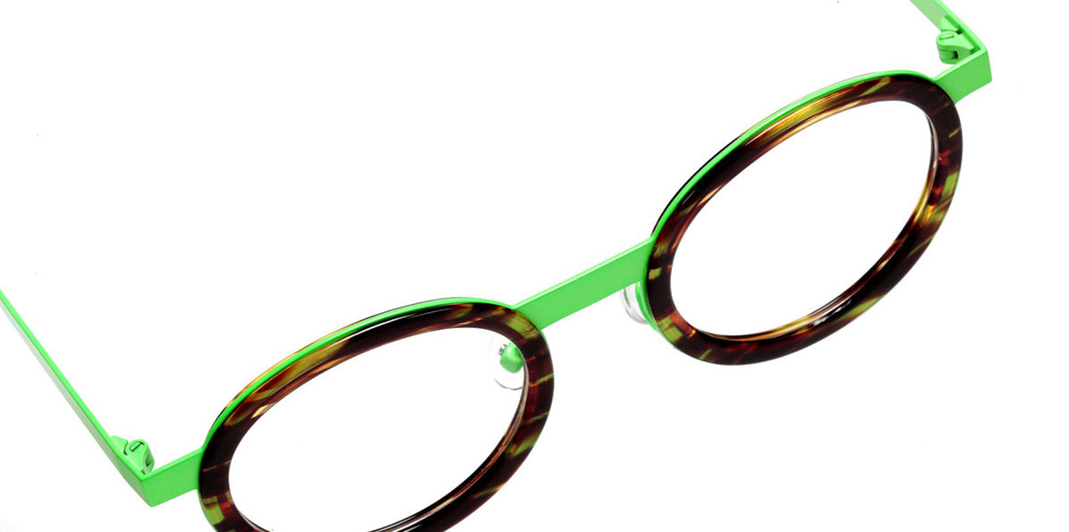 Sabine Be® Mini Be Lucky SB Mini Be Lucky 397 43 - Shiny Veined Tortoise / Satin Neon Green Eyeglasses