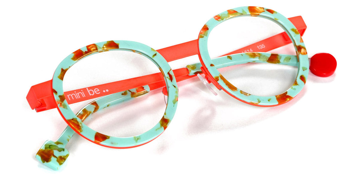 Sabine Be® Mini Be Lucky SB Mini Be Lucky 514 43 - Matt Marbled Turquoise /Satin Neon Orange Eyeglasses