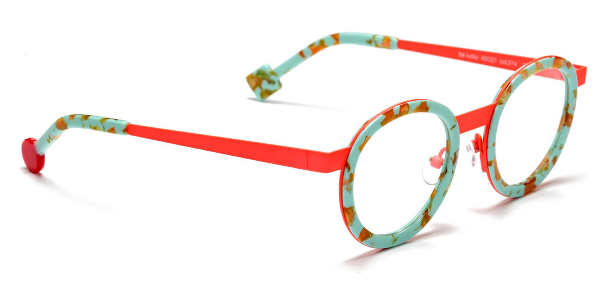 Sabine Be® Mini Be Lucky SB Mini Be Lucky 514 43 - Matt Marbled Turquoise /Satin Neon Orange Eyeglasses