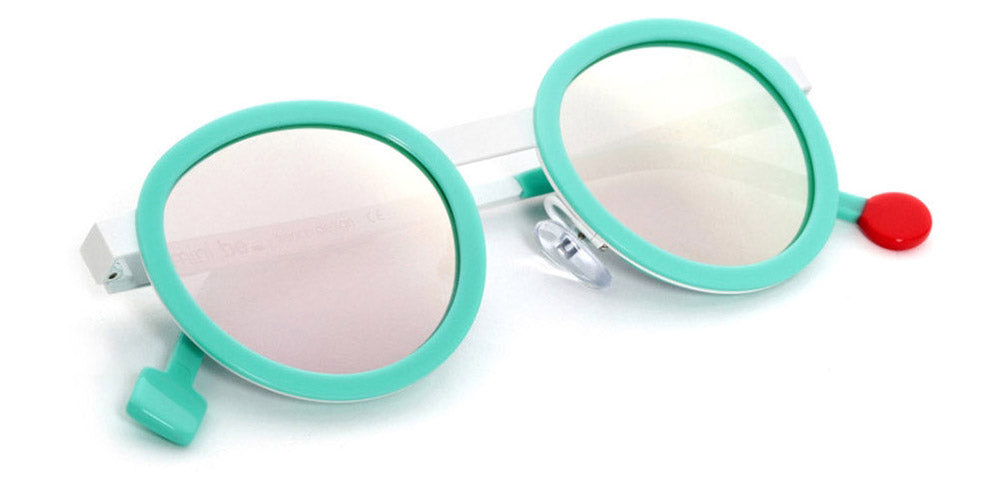 Sabine Be® Mini Be Lucky Sun SB Mini Be Lucky Sun 118 43 - Shiny Turquoise / Satin White Sunglasses