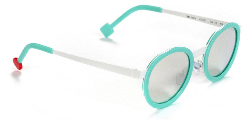 Sabine Be® Mini Be Lucky Sun SB Mini Be Lucky Sun 118 43 - Shiny Turquoise / Satin White Sunglasses