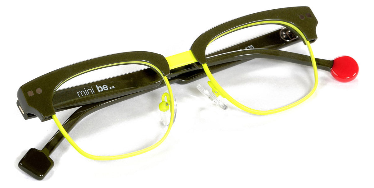 Sabine Be® Mini Be Master Square SB Mini Be Master Square 588 45 - Shiny Khaki / Neon Yellow Satin Eyeglasses