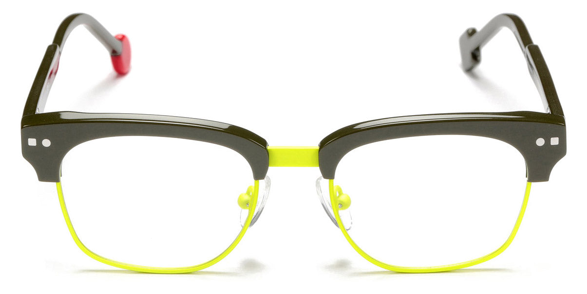 Sabine Be® Mini Be Master Square SB Mini Be Master Square 588 45 - Shiny Khaki / Neon Yellow Satin Eyeglasses