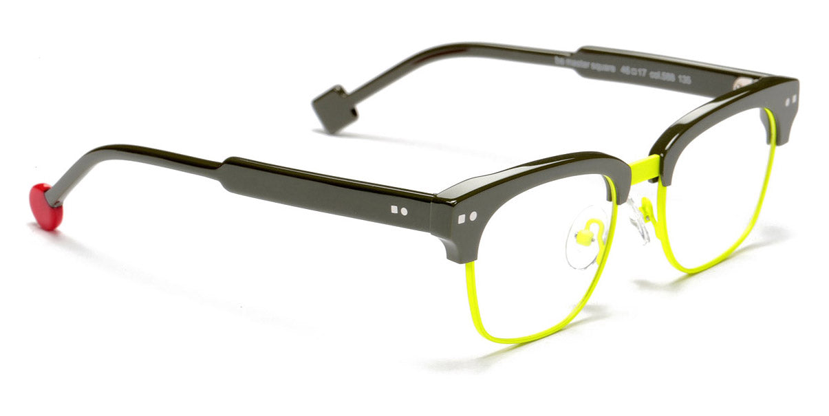 Sabine Be® Mini Be Master Square SB Mini Be Master Square 588 45 - Shiny Khaki / Neon Yellow Satin Eyeglasses