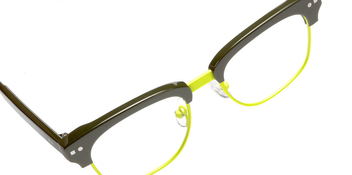 Sabine Be® Mini Be Master Square SB Mini Be Master Square 588 45 - Shiny Khaki / Neon Yellow Satin Eyeglasses