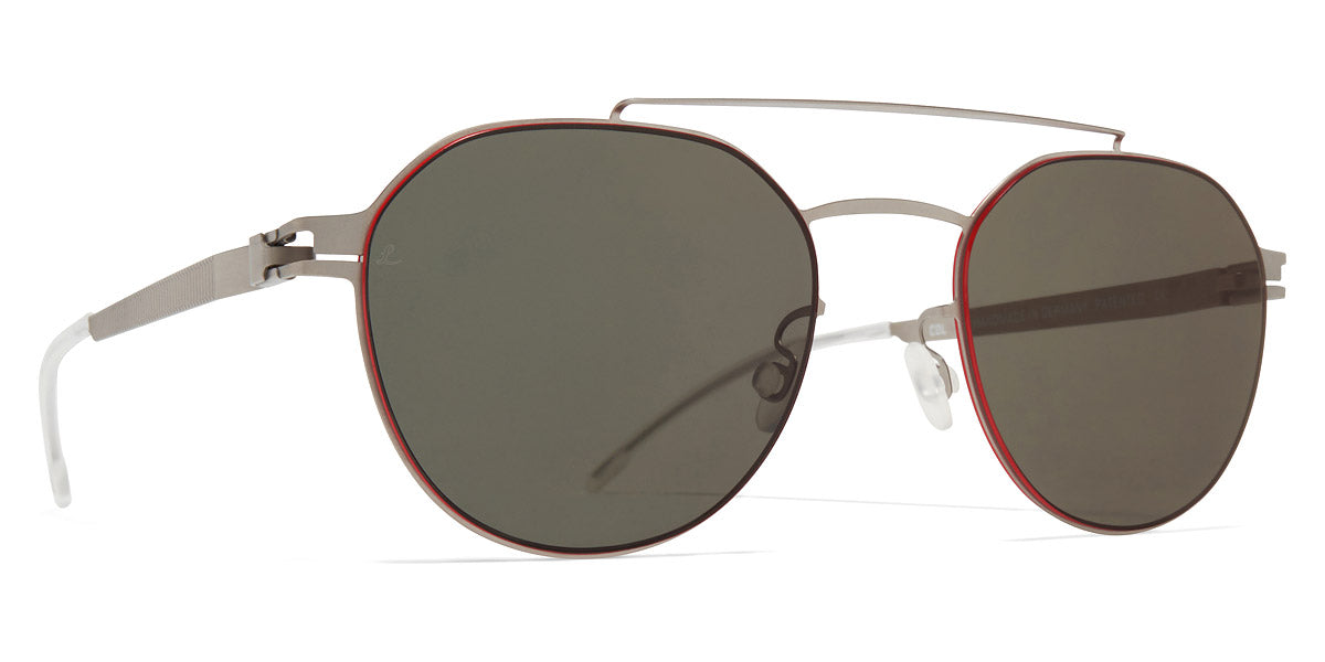 Mykita® ML04 MYK ML04 Matte Silver / Leica G15 Solid + Red Edges 50 - Matte Silver / Leica G15 Solid + Red Edges Sunglasses