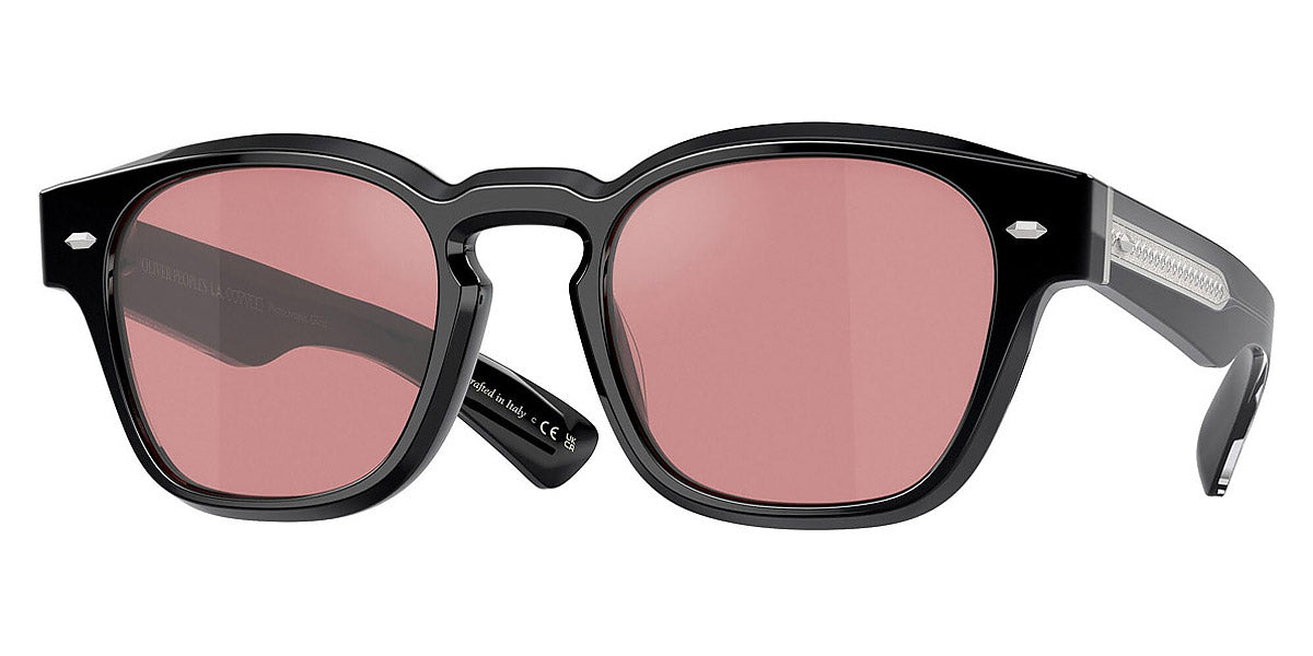 Oliver Peoples® Maysen OV5521SU 14923E 50 - Black / Magenta Photochromic Mirrored Sunglasses