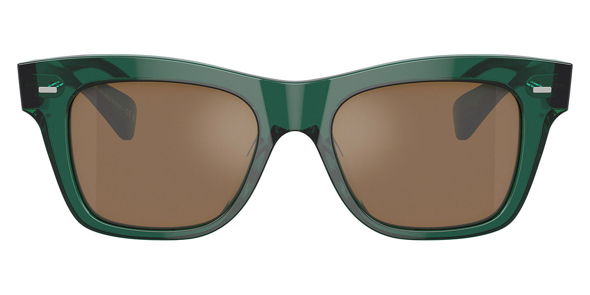 Oliver Peoples® Ms. Oliver OV5542SU 1763G8 51 - Translucent Dark Teal/Cognac Mirror Sunglasses