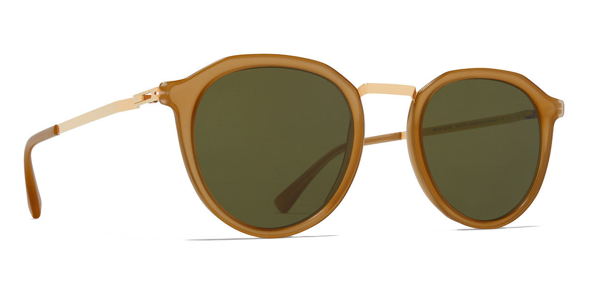 Mykita® PAULSON MYK PAULSON A56 Glossy Gold/Brown Dark Brown / Raw Green Solid 47 - A56 Glossy Gold/Brown Dark Brown / Raw Green Solid Sunglasses