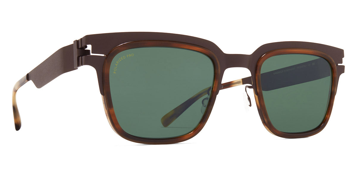 Mykita® RAYMOND MYK RAYMOND A78 Dark Brown/Striped Brown / Polarized Pro Green 15 51 - A78 Dark Brown/Striped Brown / Polarized Pro Green 15 Sunglasses