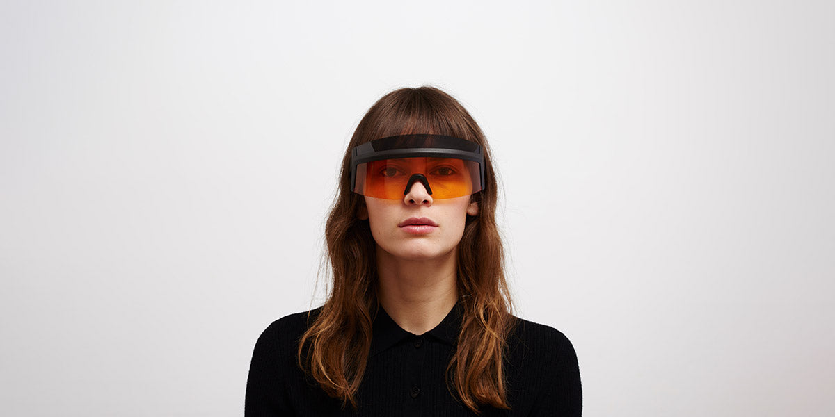 Mykita® SATORI MYK SATORI MD22 Ebony Brown / Tangerine and Cedar Double 155 - MD22 Ebony Brown / Tangerine and Cedar Double Sunglasses