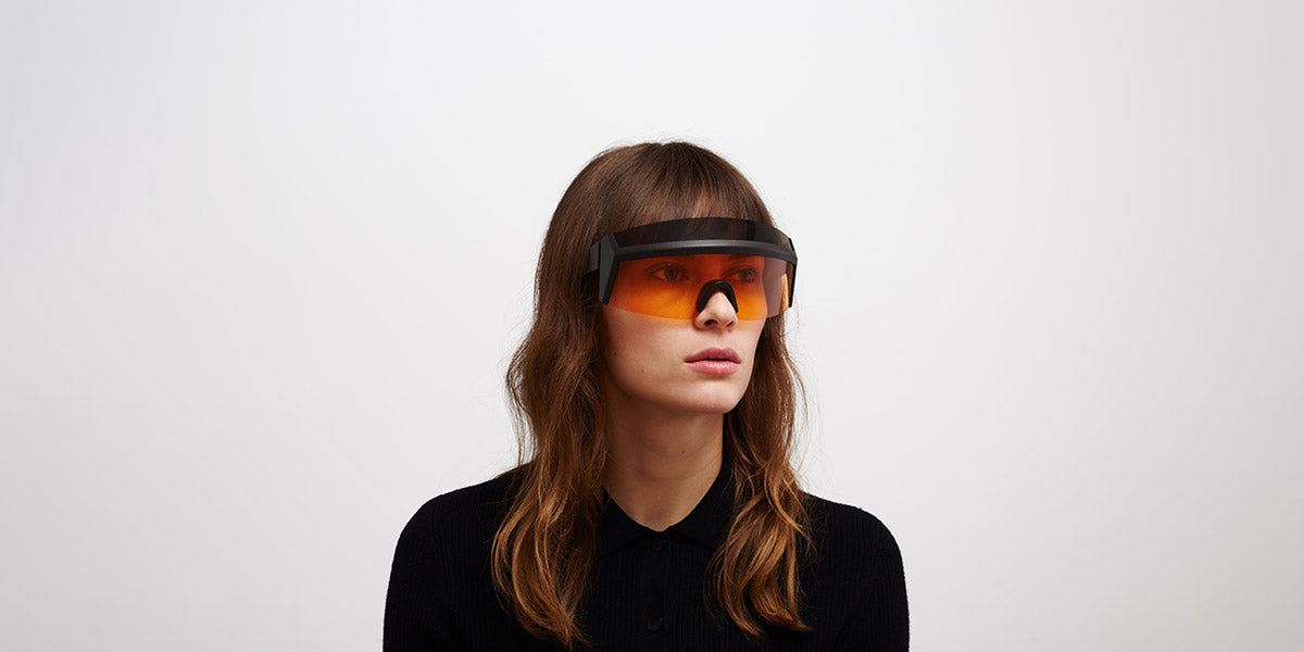 Mykita® SATORI MYK SATORI MD22 Ebony Brown / Tangerine and Cedar Double 155 - MD22 Ebony Brown / Tangerine and Cedar Double Sunglasses