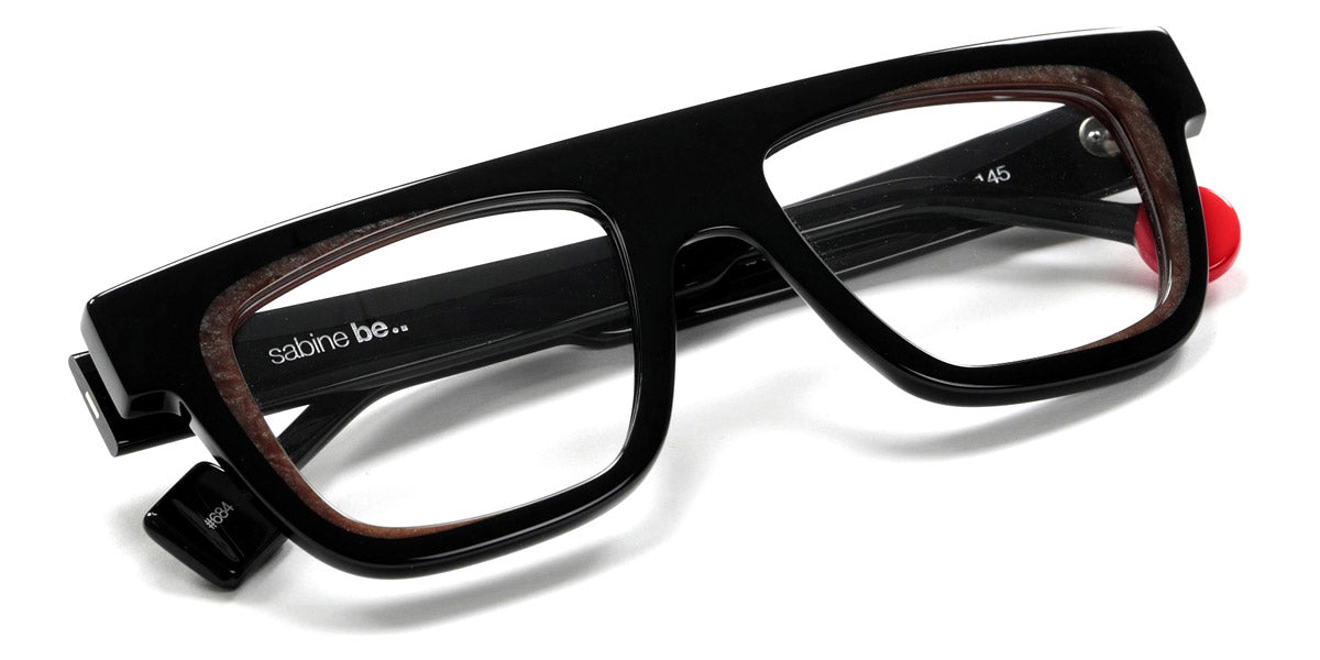 Sabine Be® Be Alive SB Be Alive 684 50 - Shiny Black / Shiny Marbled Brown Eyeglasses