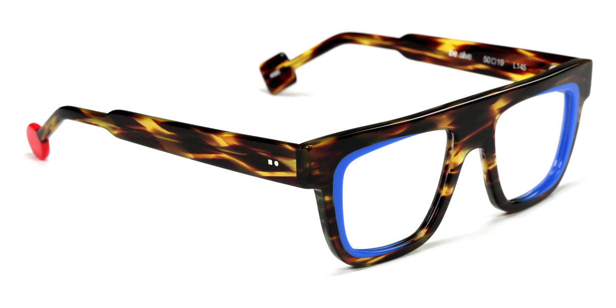 Sabine Be® Be Alive SB Be Alive 686 50 - Shiny Dark Veined Tortoiseshell / Shiny Majorelle Blue Eyeglasses