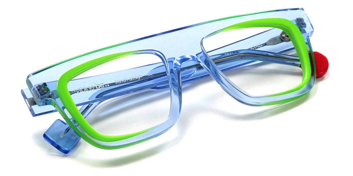 Sabine Be® Be Alive SB Be Alive 687 50 - Shiny Translucent Light Blue / Shiny Neon Green Eyeglasses