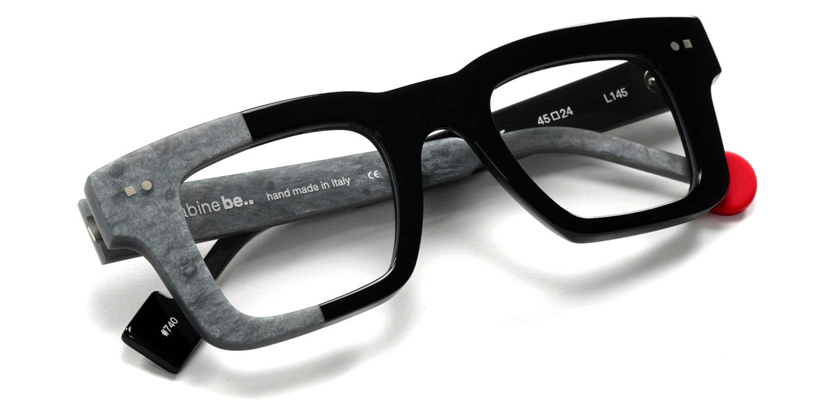 Sabine Be® Be Better SB Be Better 740 45 - Shiny Black / Matte Marbled Mouse Grey Eyeglasses